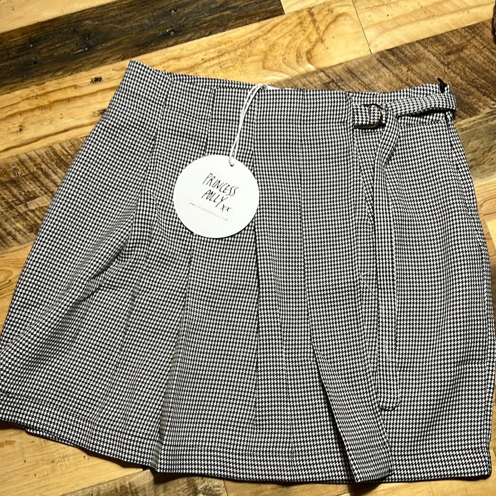NWT Princess Polly Size 4 Houndstooth Mini Skirt Wrap